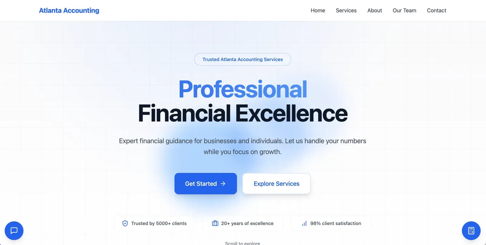 Atlanta Accounting professional services website for financial consulting
