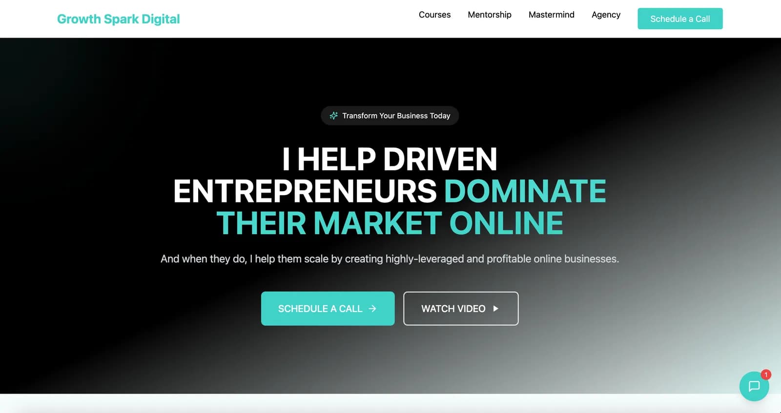 Digital marketing agency website showcasing services and client results