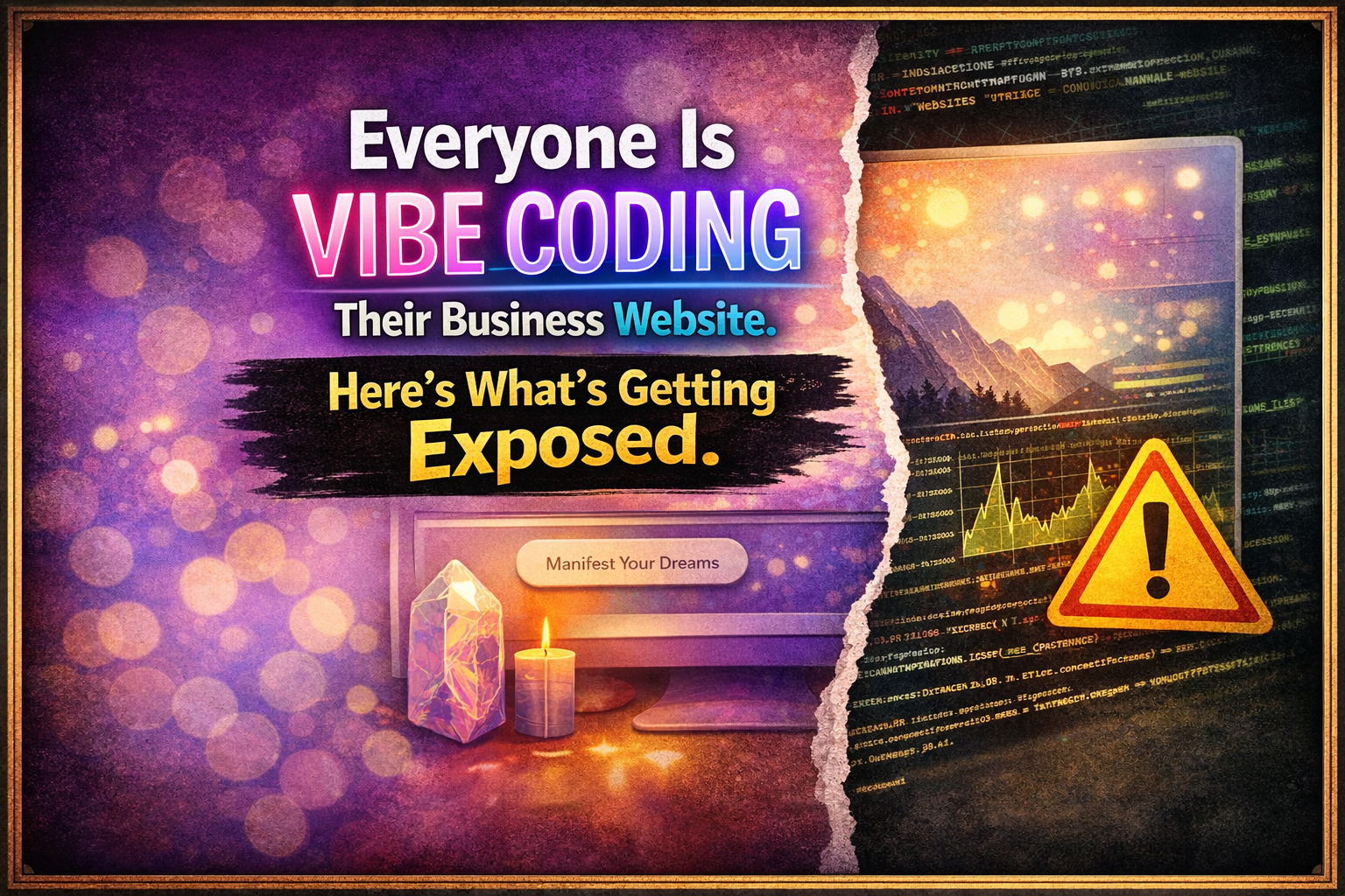 Small business owner looking concerned at a laptop screen showing a security alert