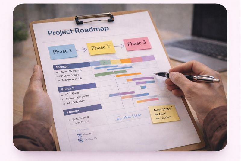 Step-by-step roadmap showing clear project phases and milestones